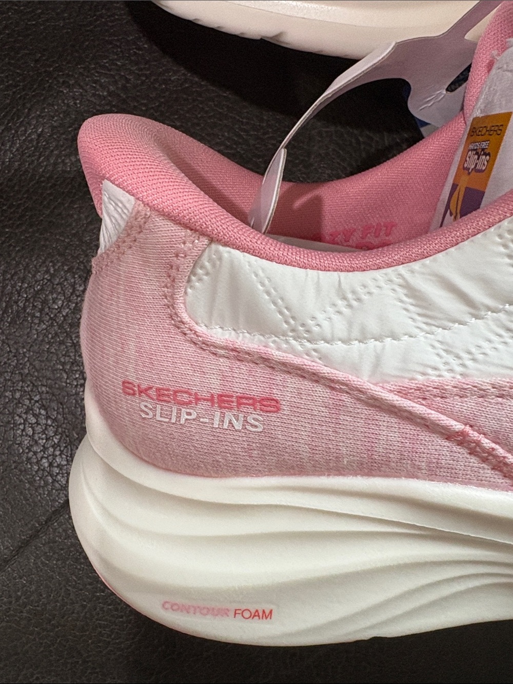 Sketchers hands free slip ins pink and white sneakers - Picture 2 of 6